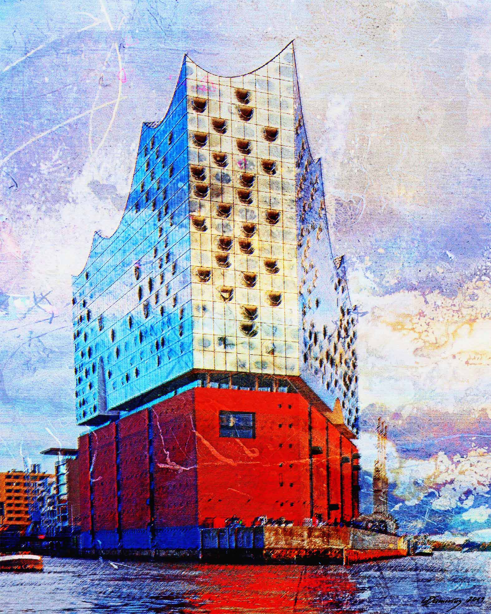 hamburg elbphilharmonie 2,bilder,abstrakte malerei,hamburger motive,sehenswürdigkeiten,