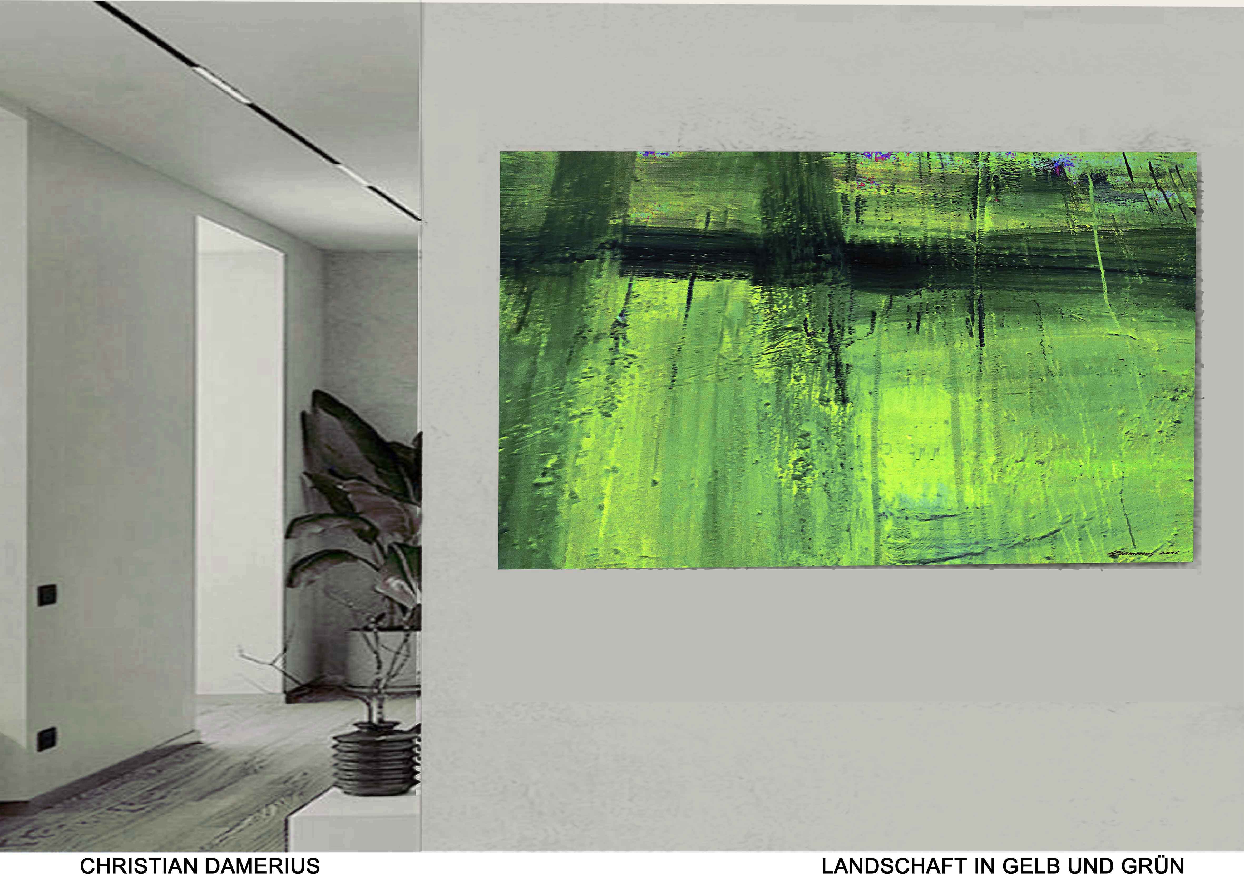 moderne landschaftsmalerei,gelb,grün,kunst,originalmalerei,kunstdrucke,