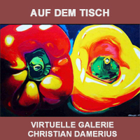 CHRISTIAN DAMERIUS,AUF DEM TISCH STILLLEBEN OBJEKTE,MALEREI STILLLEBEN,AUFTRAGSKUNST REINBEK,KUNSTDRUCKE REINBEK,BERÜHMTE HAMBURGER KÜNSTLER