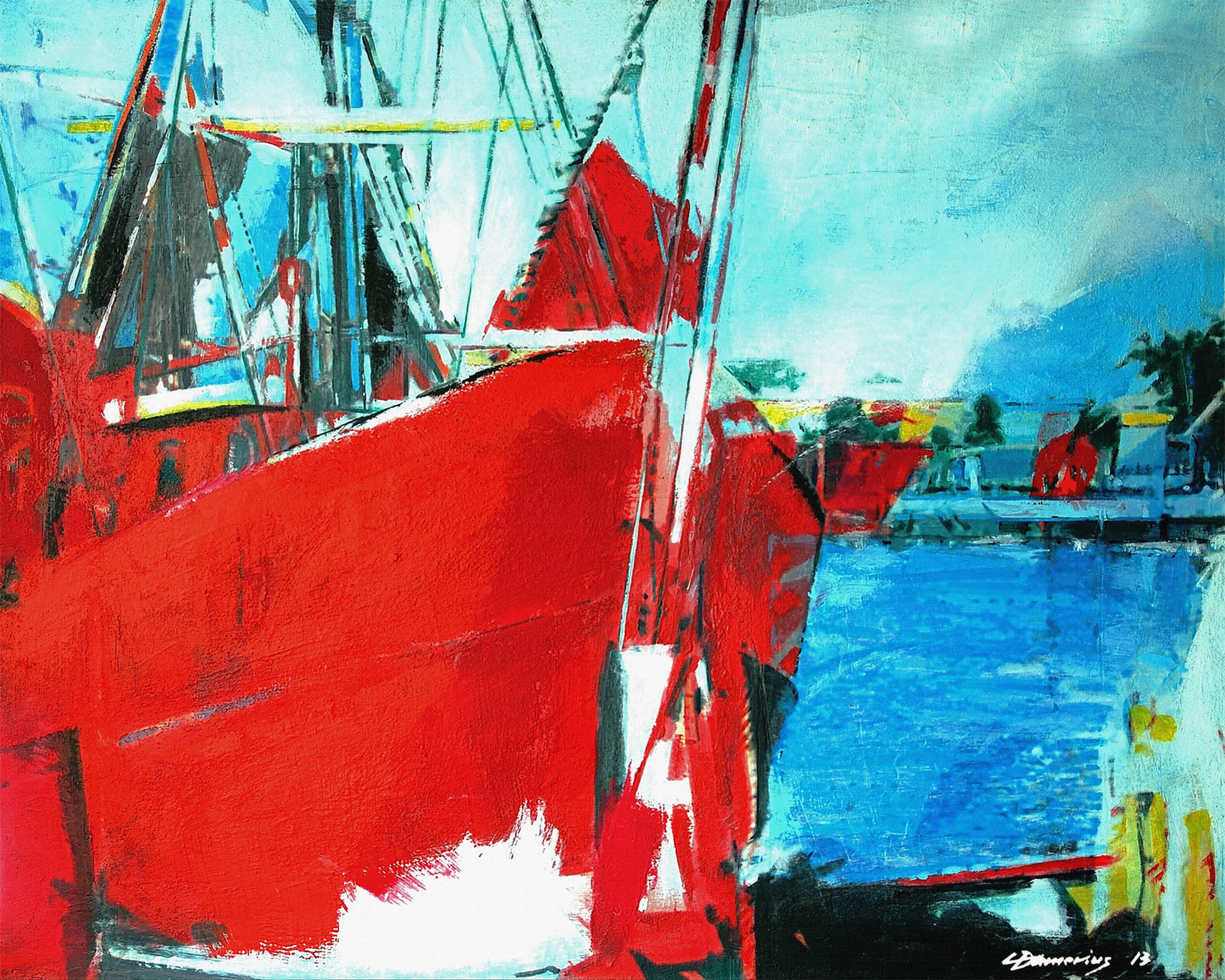 MODERNE BILDER FÜR WOHNZIMMER,CHRISTIAN DAMERIUS,hamburg rotes schiff,Wohnideen Wandgestaltung,MODERNE HAMBURGER MALER,KUNSTDRUCK HAMBURG,HAMBURGER HAFEN,SCHIFFE,KUNSTDRUCKE,ONLINE IN HAMBURG ,KUNSTDRUCKE MIT RAHMEN KAUFEN,KUNSTGALERIE CHRISTIAN DAMERIUS,REINBEK