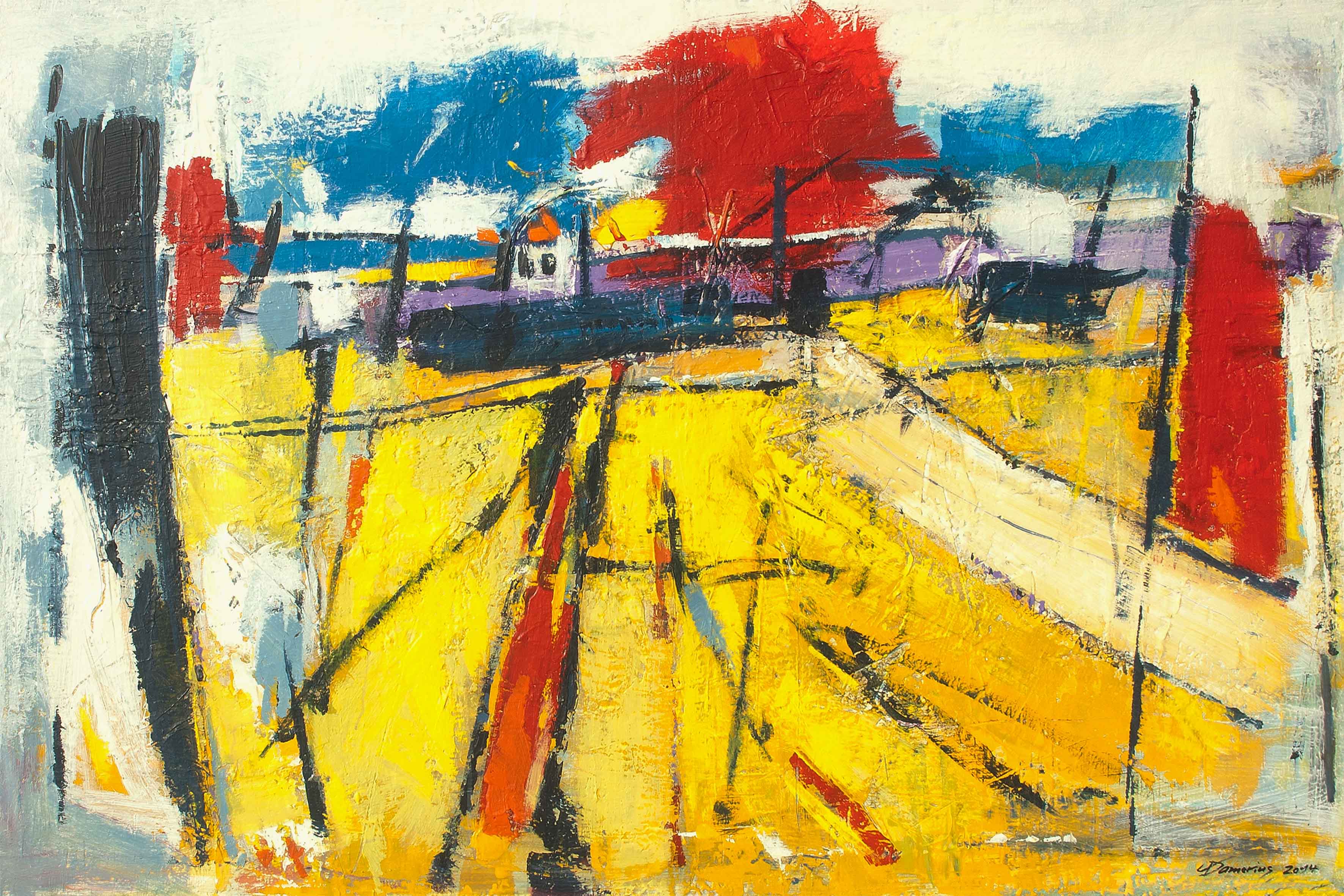 CHRISTIAN DAMERIUS,landschaft in gelb und rot,kunstdrucke kaufen,moderne deutsche landschaftsmalerei,KUNSTDRUCKE AUF LEINWAND,KUNSTDRUCKE HAMBURG,KUNSTDRUCKE LANDSCHAFTSMALEREI,KUNSTDRUCKE MODERNE LANDSCHAFTSMALEREI,KUNSTDRUCKE LANDSCHAFTEN HAMBURG