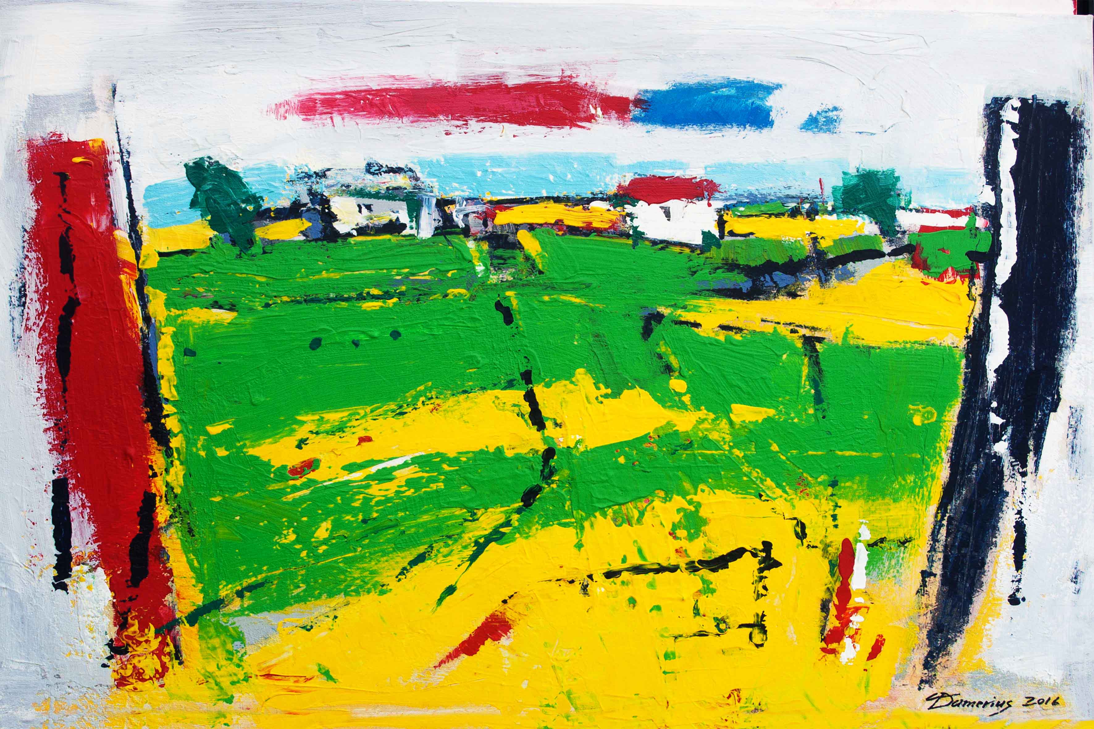 CHRISTIAN DAMERIUS,landschaft in gelb und grün,kunstdrucke kaufen,HAMBURGER KUNSTDRUCKE LANDSCHAFTSMALEREI,MODERNE LEINWANDDRUCKE KAUFEN,KUNSTDRUCKE HAMBURG KAUFEN,AUFTRAGSMALEREI IN HAMBURG